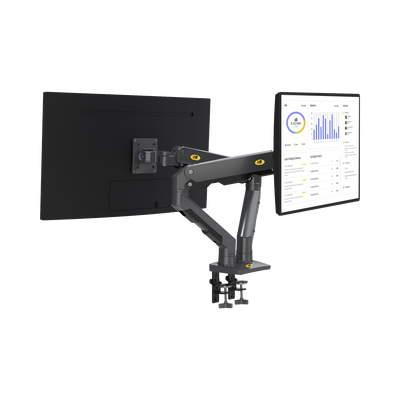 Montaje de Escritorio articulado para 2 monitores de 27-34&quot; /  Soporta hasta 16 kg  por brazo/ Vesa 75 x 75 / 100 x 100 / Acero / Giro: 360°
