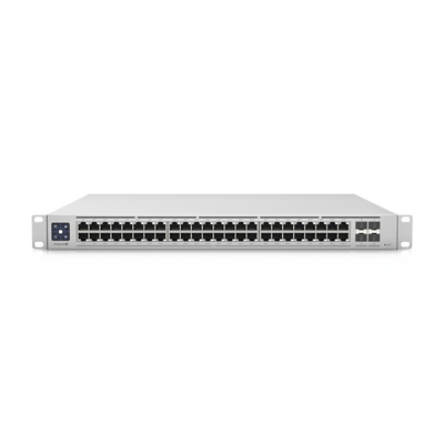 UniFi Switch Enterprise administrable capa 3, 48 puertos 2.5GbE RJ45 POE+, 4 puertos 10G SFP+, 720W, con pantalla táctil de 1.3&quot;