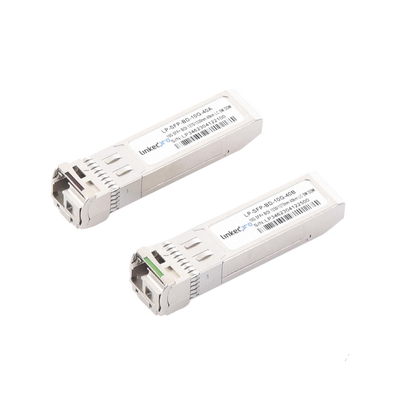 Transceptores Ópticos Bidireccionales SFP+ (Mini-Gbic) / Monomodo 1270 &amp; 1330 nm / 10 Gbps / 1000BASE-BX / Conector LC/UPC Simplex / DDM / Hasta 40 km / 2 Piezas 
