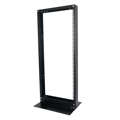 Rack de 2 Postes, Estándar 19&quot;, 24 Unidades, Fabricado en Acero, Base &quot;L&quot; para Anclar a Piso.