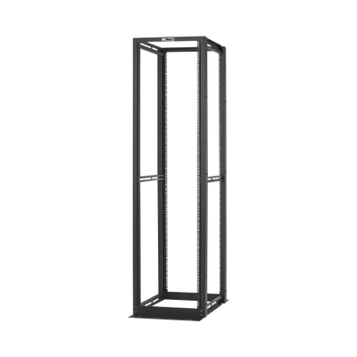 Rack de Cuatro Postes Estándar de 19&quot;, Rieles Numerados y Roscados #12-24, Profundidad Máxima de 30 in, 45 Unidades de Rack, Color Negro