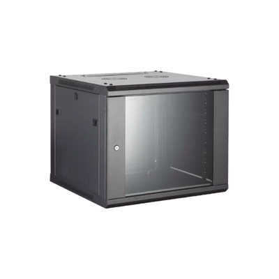 Gabinete para Montaje en Pared - Piso / Puerta de Cristal Templado / Cuerpo Fijo / 4 Unidades de Rack / 19&quot; / Fabricado en Acero