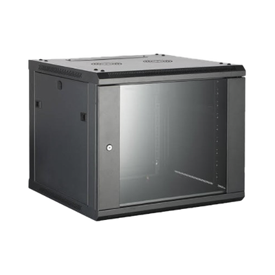 Gabinete para Montaje en Pared - Piso / Puerta de Cristal Templado / Cuerpo Fijo / 6 Unidades de Rack / 19&quot; / Fabricado en Acero