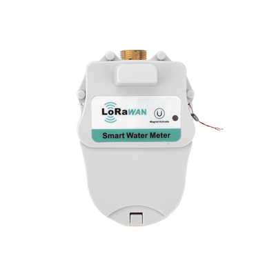FLUJOMETRO DE AGUA  LORAWAN® PARA TUBERIA DE 1/2 PULGADA CON VALVULA DE CORTE DE FLUJO