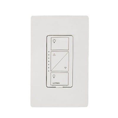 (Caseta Wireless) Atenuador de pared. Aumenta/Disminuye Intensidad de Iluminación.  No requiere cable neutro. 150W LED / 600W INC/HAL
