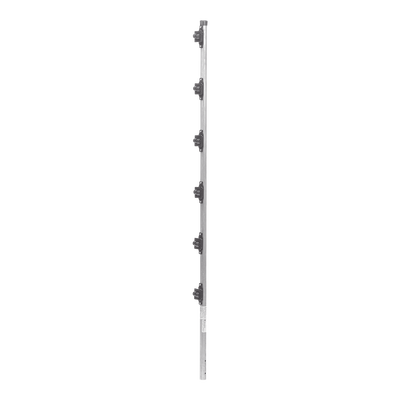 Poste con 6 Aisladores de PASO  para Cerca Electrificada. Tubo Galva. de 1.4m, cal. 18 de 1&quot; Diam. (Sin pintar).