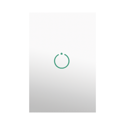 (ZWAVE) Interruptor On/Off panel táctil touch inalámbrico Zwave Plus 1 boton. No requiere cable neutro, Compatible con Hubitat HC8, Álula  M2M, otros 