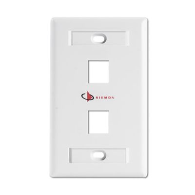 Placa de pared Keystone de 2 salidas, color blanco, para Jacks Keystone Z-MAX y MAX