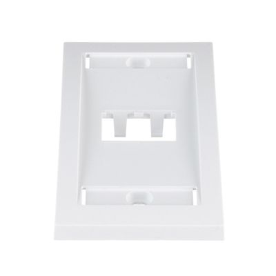 Placa de Pared Vertical Ejecutiva, Salida Para 2 Puertos Mini-Com, Con Espacios Para Etiquetas, Color Blanco