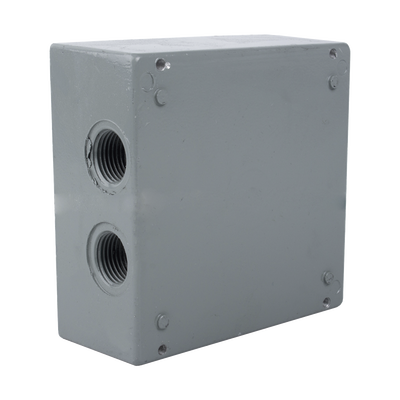 Caja Condulet Cuadrada de 3/4&quot; (19.05 mm) con 4 bocas a prueba de intemperie.