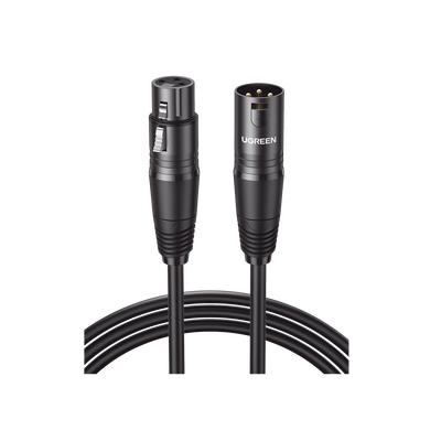 Cable para Micrófono XLR Tipo Canon Macho a Hembra | 5 Metros Plug &amp; Play | Anti interferencias | Triple Blindaje | Alta Calidad | Color Negro