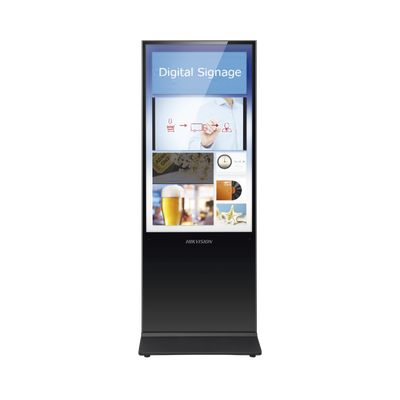 Pantalla de 55&quot; 4K para Publicidad Digital / Base para Piso (Totem) / Puertos USB / Entrada de Video HDMI y VGA /  WiFi / Altavoz Integrada