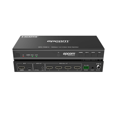 Videowall 4K 1x4 | HDMI &amp; USB-C | 8 Modos de Visualización | Audio Óptico/Analógico | Control RS-232/IR | Plug &amp; Play