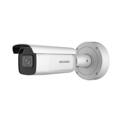 Bala IP 8 Megapixel (4K) / Lente Mot. 2.7 a 13.5 mm / 60 mts IR EXIR / Exterior IP66 / IK10 / DARKFIGHTER / Audio y Alarma I/O / PoE+ / ONVIF / Micro SD / 4 Analíticos: AcuSense, Deteccion Facial, Con