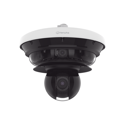 Cámara IP Multisensor 34MP (4 sensores 4K) con lentes motorizados / PTZ 2 MP 40X / Hasta 2 tarjetas MicroSD de 512GB / WDR de hasta 150dB / IP66 / IK10 / autoseguimiento / Inteligencia artificial para
