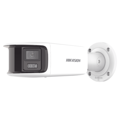 [ PROTECCIÓN ACTIVA ] Bala IP Panorámica 8 Megapixel / 180° / Lente 4 mm / Imagen a Color 24/7 / PoE / WDR 130° / IP67 / ACUSENSE / Protección Activa (Luz Estroboscópica y Alarma Audible) / 40 mts Luz