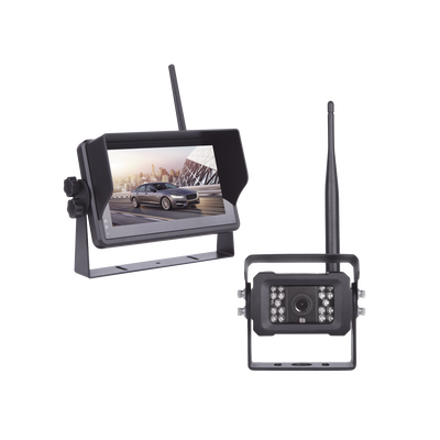Sistema Profesional Inalámbrico de Cámara de Reversa Infrarroja y Monitor Touch de 7&quot; para Vehículos de Trabajo y Montacargas 