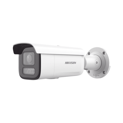 [Dual Light + 2 Micrófonos Integrados] Bala IP 6 Megapixel / Lente Mot. 2.8 a 12 mm / 60 mts Luz Blanca + 60 mts IR / Exterior IP67 / IK10 /  WDR 120 dB / PoE+ / ACUSENSE / Alarmas I/O / Micro SD / ON