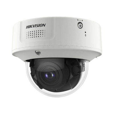 Domo IP 4 Megapixel / Lente Mot. 2.8 a 12 mm 2 / 40 mts IR EXIR / 2 Analiticos Simultaneos / DeepinView / 2 Micrófonos Integrados  / IP67 / IK10 / H.265+ / WDR 150 dB / Captura Facial / Búsqueda por A