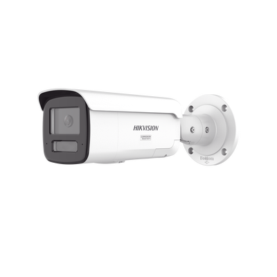 [Dual Light + ColorVu 3.0 + HikAI] Bala IP 4 Megapixel / Lente 4 mm / 60 mts IR + Luz Blanca / Exterior IP67 / Estrobo Luz Blanca / WDR 130 dB / ACUSENSE 3.0 / Metal / NEMA 4X / ACUSEARCH