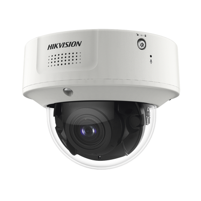 Domo IP 8 Megapixel / Lente Mot. 2.8 a 12 mm /  DARKFIGHTER / WDR 120 dB / IK10 / 30 mts IR / Conteo Facial / Detección Facial / Interior / PoE / Búsqueda por Atributos / Micrófono Integrado / Micro S