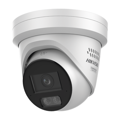[Dual Light + ColorVu 3.0 + HikAI] Turret IP 8 Megapixel / Lente 2.8 mm / 30 mts IR + Luz Blanca / 2 Microfonos Integrados / Exterior IP67 / Estrobo Azul y Rojo / WDR 130 dB / ACUSENSE 3.0 / Metal / N