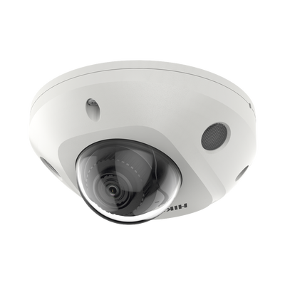 Mini Domo IP 4 Megapixel / Lente 2.8 mm / 30mts IR EXIR / Micrófono Integrado / Exterior IP67 / IK08 / PoE / DARKFIGHTER / Alarmas y Audio I/O / ONVIF / Micro SD / 4 Analíticos: AcuSense, Deteccion Fa