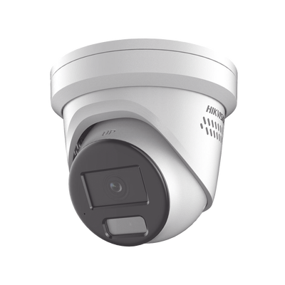 [Dual Light + ColorVu] Turret IP 8 Megapixel /  Lente 2.8 mm / 40 mts IR + 40 mts Luz Blanca / Exterior IP67 / Luz Intermitente y Alerta de Audio / Micrófono Integrado / Videoanaliticos (Filtro de Fal