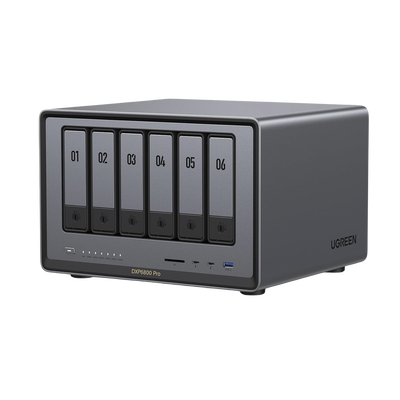 NASync DXP6800 Pro | SO UGOS Pro | Intel® i5 1235u 10-Core™ | 6-Bahias (SATA) Hasta 144TB | 2* M.2 SSD Hasta 16TB | 8GB DDR5 (Exp. a 64GB) | 2 Thunderbolt™4 | 2*10GbE | 1*USB3.2 Gen2 | 2*USB 2.0 | 2*U