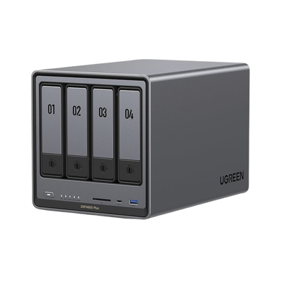 NASync DXP4800 Plus | SO UGOS Pro |  Pentium Gold 8505 Intel® Core™ i5 | 4-Bahias (SATA) hasta 96TB | 2* M.2 SSD hasta 16TB | 8GB DDR5 (Exp. a 64GB) | 2 Ethernet | HDMI 4K | 2* USB2.0 | 1*USB 3.2Gen1 