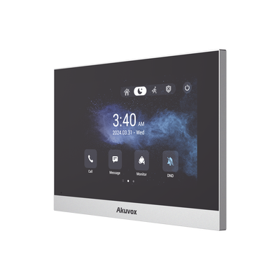 Monitor ANDROID / Soporta APP Android / Pantalla Touch Screen LCD 7&quot; / WiFi / Punto WIFI / Bluetooth / PoE / SIP / 8 Entradas de Alarma / 1 Salida de Relé / Comunicación con App de Familiares / Admini