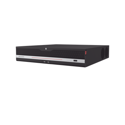 [Doble Poder de Decodificación] NVR 32 Megapixel (8K) / 32 Canales IP / AcuSense / ANPR / Conteo de Personas / Heat Map / 8 Bahías de Disco Duro / 2 Tarjetas de Red / Soporta RAID con Hot Swap / 2 HDM
