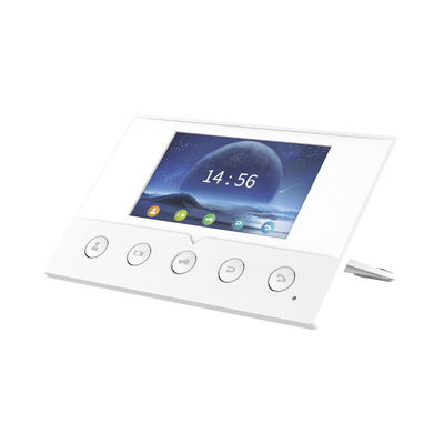 Monitor IP/SIP para interior, Wi-Fi, pantalla a color de 4.3&quot;, audio de 2 vías, PoE, 8 interfaces de entrada de alarma.