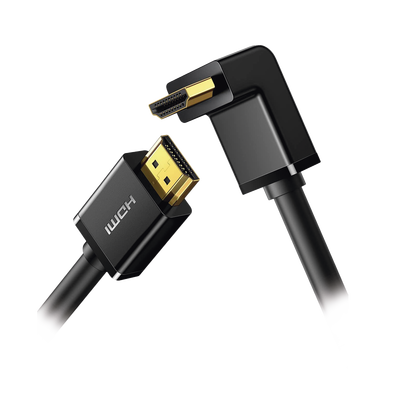Cable HDMI 2.0  en Angulo de 90°  / 3 m / 4K@60Hz / HDR / 3D / HEC (Canal Ethernet HDMI) / ARC (Canal de Retorno de Audio / CEC / 32 canales de Audio / HDCP 2.2 / Dolby Atmos / 18 Gbps / Blindaje Múlt