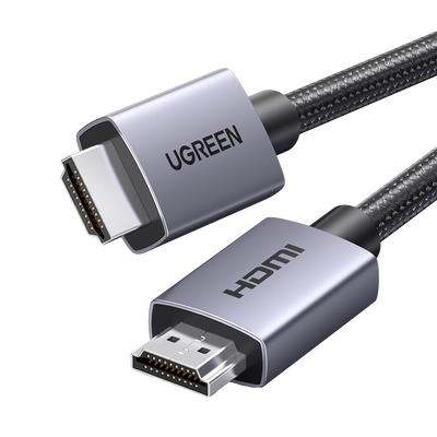 Cable HDMI 2.0 de Nylon Trenzado | 1 m | 4K@60Hz | ARC | Dolby ATMOS | True HD | DTS HD | HDR | 3D Inversivo  | 3 modos de Visualización | 3 Capas de Protección + 4 de Blindaje | Niquelado | Carcasa d