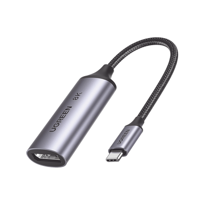 Cable Adaptador USB-C a DP 1.4 |  8K@60Hz | 4K@240Hz | Compatible con Thunderbolt 3 &amp; 4 | HDR | eARC | DTS |  Dolby | 3D | ALLM | VRR | Admite Multi-Stream (MST) | Longitud del cable 10cm | Caja de Al