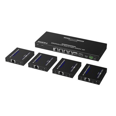 Kit Divisor y Extensor HDMI / Divide 1 Fuente HDMI a 4 Pantallas / Extiende la señal HDMI hasta 70 m / Resolución 4K @ 60 Hz/ Cat 6/6a/7 / IPCOLOR / CERO LATENCIA / Uso 24/7 / Puerto S/PDIF / EDID / R