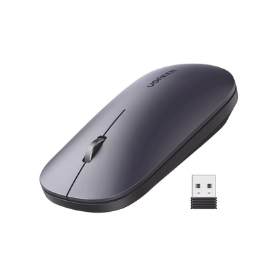 Mouse inalámbrico 2.4 GHz | Ultra Delgado y Silencioso | DPI 1000/1600/2000/4000 (Ajustable)  | Alcance 10m | Scroll de Aluminio | Adaptable a diferentes superficies | Diseño suave al tacto | Contiene
