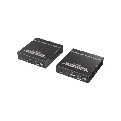 Kit Extensor KVM (HDMI y USB) hasta 120 metros | Transmite el Video y Controla tu DVR vía USB a distancia | Soporta resolución 4K @60Hz | Cat 6, 6a y 7 | Salida Loop en el Tx para visualización local 