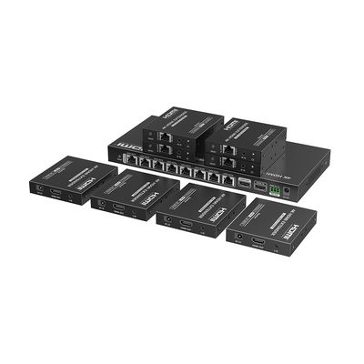 Kit Divisor y Extensor HDMI / Divide 1 Fuente HDMI a 8 Pantallas / Extiende la señal HDMI hasta 70 m / Resolución 4K @ 60 Hz/ Cat 6/6a/7 / IPCOLOR / CERO LATENCIA / Uso 24/7 / Puerto S/PDIF / EDID / R