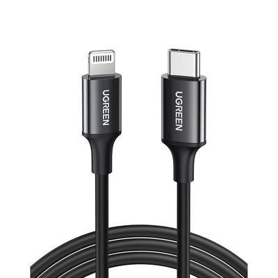 Cable USB-C a Lightning | 1 Metro | Certificado MFi | Carga Rápida 60W | 480 Mbps | PD | Conector C94 | Adecuado para iPhone, iPad y iPod | Protección Integrada | Caja de ABS | Cubierta de TPE | Color