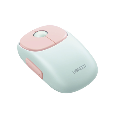 Mouse Inalámbrico FUN | Recargable| 2.4G &amp; Bluetooth | 4 Niveles de DPI | Silencioso | Ergonómico | 5 Botones | Compatible con Windows, macOS 10.5, Android iOS Linux y Chrome OS | Color Rosa.