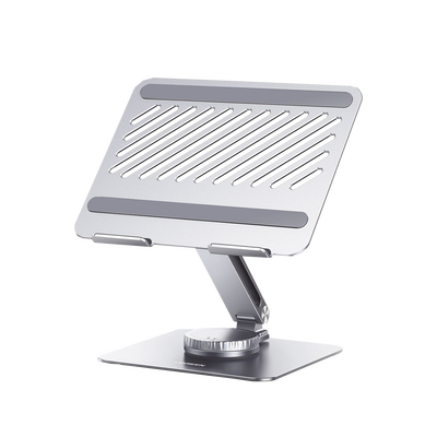 Soporte Giratorio de Aluminio para Laptop | Giratorio 360° | Función de Bloqueo | Soporta Laptops de 10 a 17.3&#39;&#39;| Capacidad de Carga 5Kg | Excelente Estabilidad | Diseño Ergonómico | Altura y Angulo A