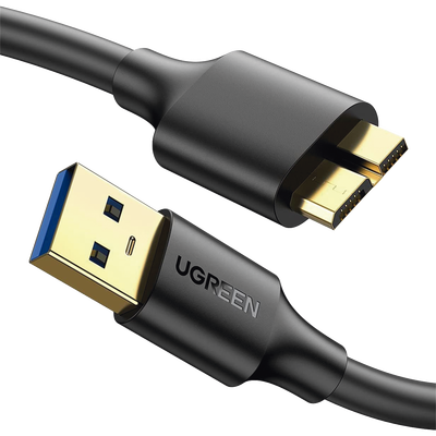 Cable Adaptador USB-A 3.0 a Micro USB 3.0 / 0.5 Metros / Carga y Sincronización de Datos / Velocidad de hasta 5 Gbps / Blindaje Interior Múltiple / Núcleo de Cobre Estañado de 22 AWG / Compatibilidad 