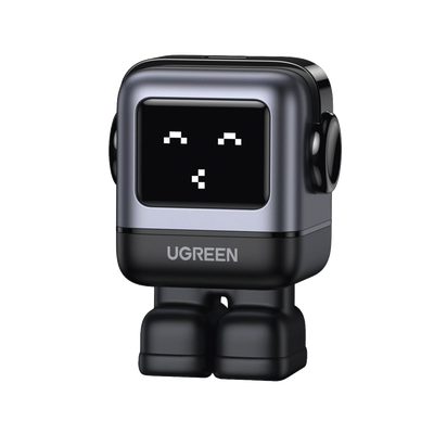 Cargador Mini GaNRobot 30W serie UNO | 1 USB-C de Carga Rápida | Tecnología GaN II | Multiprotocolo PD/QC/SCP/FCA | Carga Inteligente | Pantalla LED | Zapato Magnético Extraíble | Thermal Guard | Colo