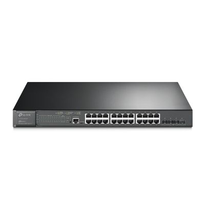 Switch L2+ Omada PoE+ / 24 Puertos PoE+ 10/100/1000 Mbps / 4 Puertos SFP+ 10G / 2 Puertos Consola (RJ45 y microUSB) / Administración Centralizada Omada o Stand-Alone / Multicast IGMP / Presupuesto PoE