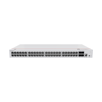 Switch de Distribución/Core Gigabit Administrable PoE Capa 3 / 48 puertos 10/100/1000 Mbps (PoE) / 4 Puertos 1GE SFP Uplink / ERPS / Rutas Estáticas / iStack / PoE Perpetuo / 380W / Administración Nub