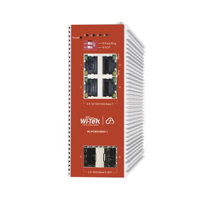 Switch L2+ PoE Industrial / Administración Cloud-Web-CLI / 4 Puertos PoE af/at 100/1000 Mbps / 2 Puertos SFP Gigabit / Presupuesto PoE 120 W / Protocolo ERSP (redundancia enlaces)
