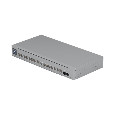 UniFi Switch Pro Max 16 PoE con funciones Capa 3, 16 puertos EtherLight RGB / (4) puertos 2.5 GbE POE++ y (12) puertos GbE POE+ /(2) puertos SFP+ 10G /con pantalla táctil informativa, hasta 180W de pr