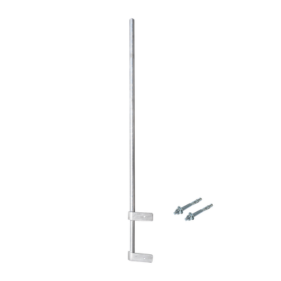 Mástil Liviano de Pared de 1.5 m (Diam. 1-1/4&quot;) con Cejas de Fijación  Soldadas, ¡No se gira! Incluye Taquetes para instalación. 